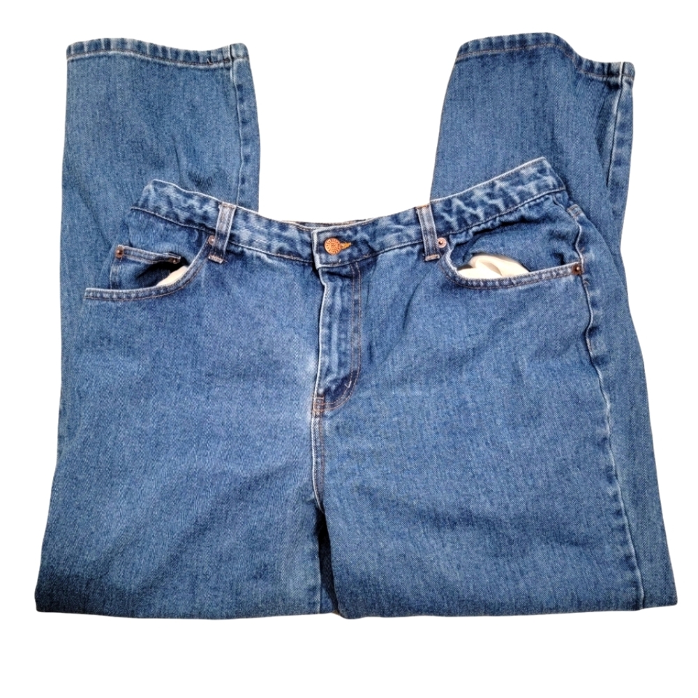 Vintage Bill Blass Womens Blue Denim High Waisted Easy Fit Mom Jeans Size 12